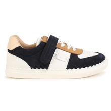 Load image into Gallery viewer, Navy &amp; Beige Velcro Trainers