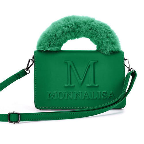 Green Furry Handle Bag