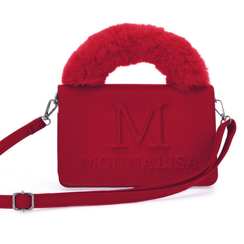 Red Furry Handle Bag