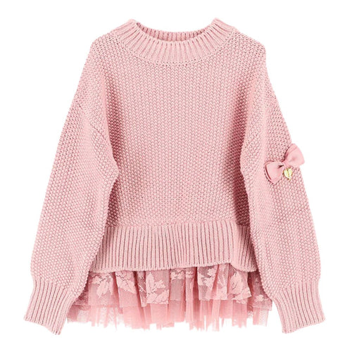 Pink Knitted 'Farren' Lace Jumper