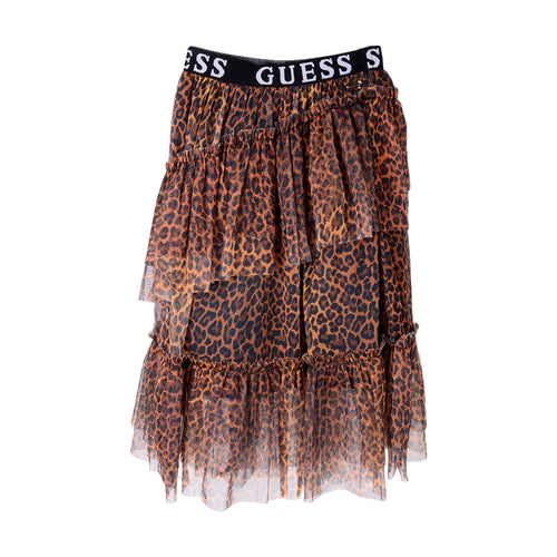 Leopard Print Netted Skirt