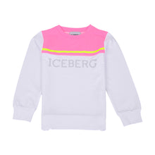 Load image into Gallery viewer, Pink &amp; White Diamante Sweat Top