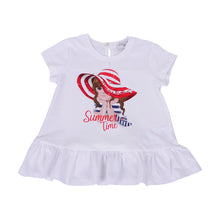 Load image into Gallery viewer, White &amp; Red Stripe Girl T-Shirt