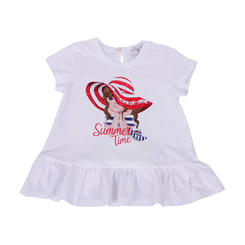 White & Red Stripe Girl T-Shirt