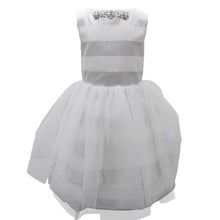Load image into Gallery viewer, Byblos Girls Sale Silver Stripe Tulle Dress