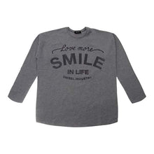 Load image into Gallery viewer, Grey Oversized Smile T-Shirt