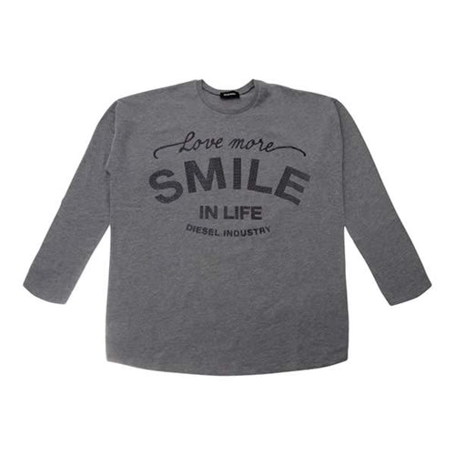 Grey Oversized Smile T-Shirt