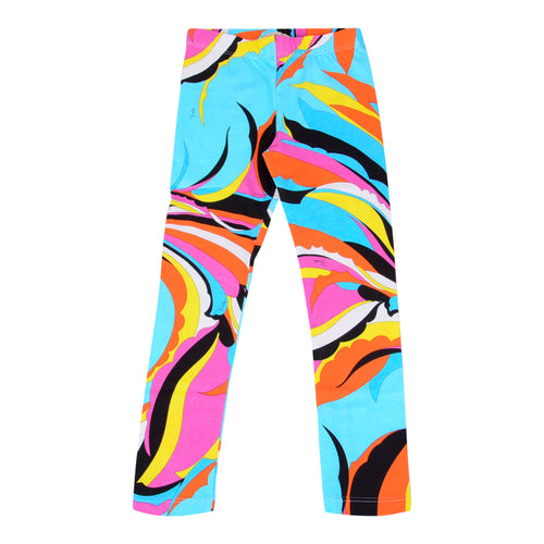 Emilio Pucci Girls Blue Colourful Leggings