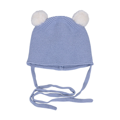 Pale Blue Knitted Bobble Hat