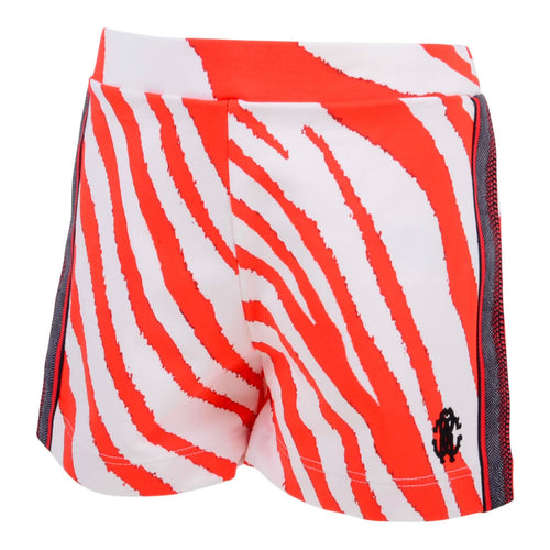 Girls White & Orange Sweat Shorts