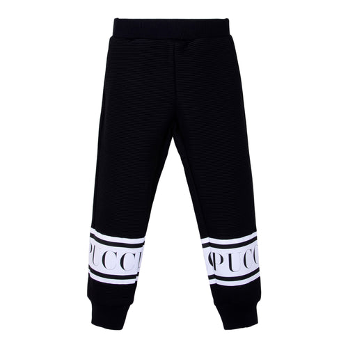 Black Ribbed Sweat Bottoms
