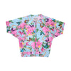 Blue Floral Zip Up Active Top