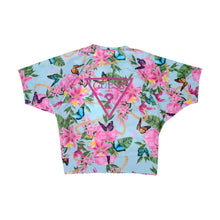 Load image into Gallery viewer, Blue Floral Zip Up Active Top