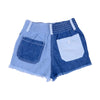Contrast Denim Shorts