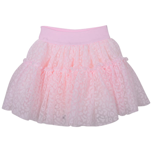 Pink Patterend Tulle  Skirt
