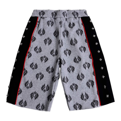 Grey Skull Sweat Shorts