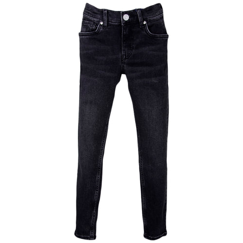 Girls Black Raw Skinny Jeans