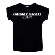 Load image into Gallery viewer, Jeremy Scott Girls Sale Black &amp; Silver Logo T-Shirt