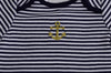 Navy Stripe Footless Babygrow