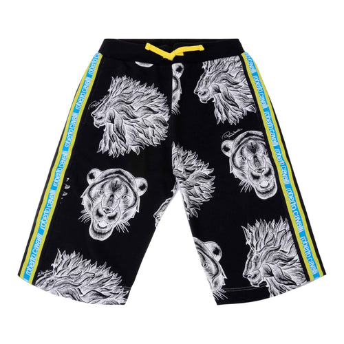 Black Printed Sweat Shorts