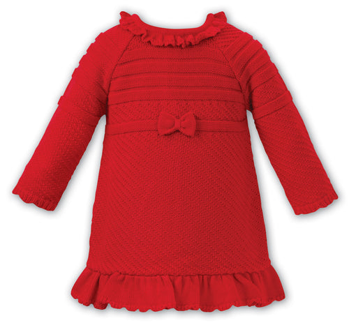 Red Knitted Bow Dress