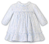 Blue & White Floral Frill Dress