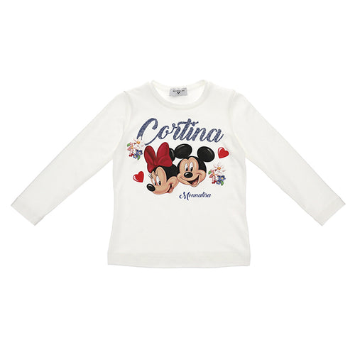 Ivory 'Cortina' Minnie & Mickey Top