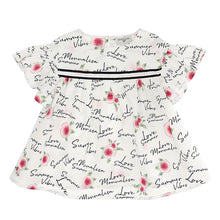 Load image into Gallery viewer, White &amp; Pink Roses Blouse