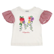 Load image into Gallery viewer, White &#39;M&#39; Puff Sleeve Top