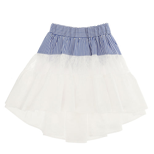 White & Blue Lace Skirt
