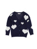 Navy White Heart Knitted Cardigan