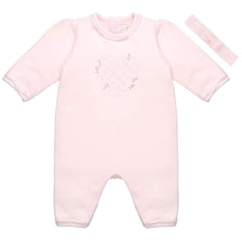 Load image into Gallery viewer, Pink Heart Footless Babygrow &amp; Headband