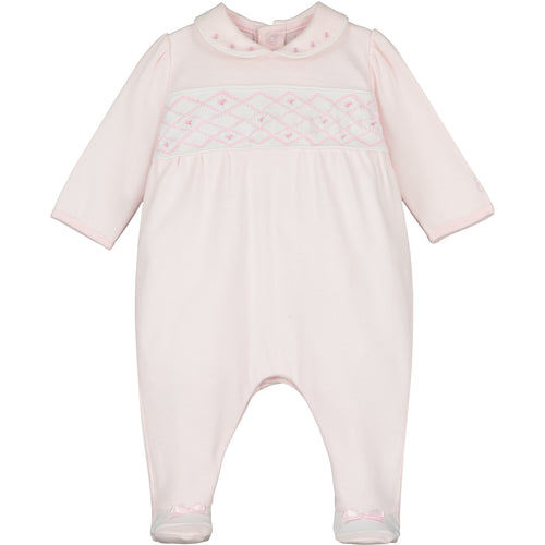 Pink & White Criss Cross Babygrow