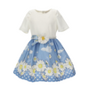 Cream & Blue Daisy Dress