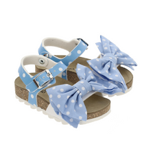 Load image into Gallery viewer, Blue Polka Dot Sandals