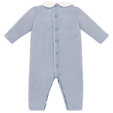 Load image into Gallery viewer, Blue Knitted Babygrow
