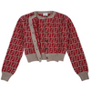 Beige & Red Knitted Twinset