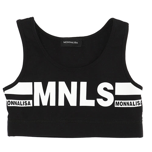 Black 'MNLS' Sports Bra
