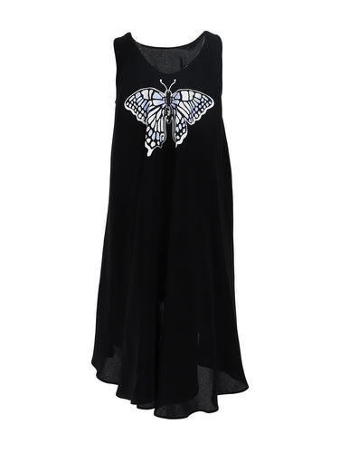 Black Belted Butterfly Dress