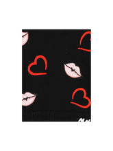 Load image into Gallery viewer, Black Knitted Heart &amp; Lips Jumper