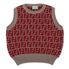 Beige & Red Knitted Twinset