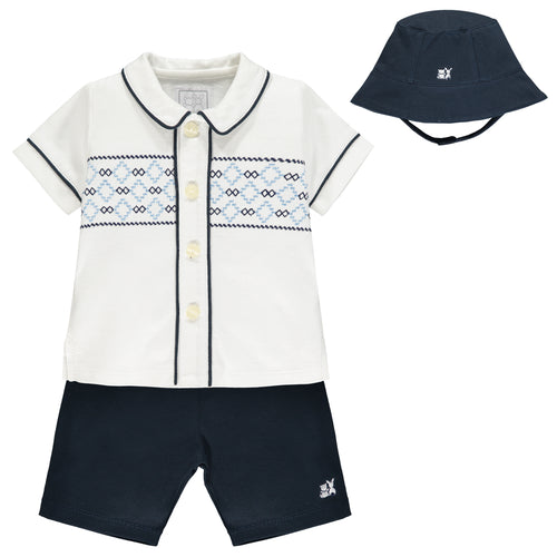 Navy Embroidered Set
