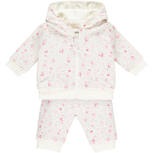 Pink Floral Baby Tracksuit