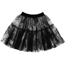 Load image into Gallery viewer, Black Lace Tulle Skirt