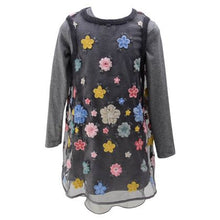 Load image into Gallery viewer, Simonetta Girls Sale Grey Floral Dress