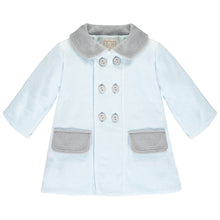 Load image into Gallery viewer, Blue &amp; Grey Velour Coat