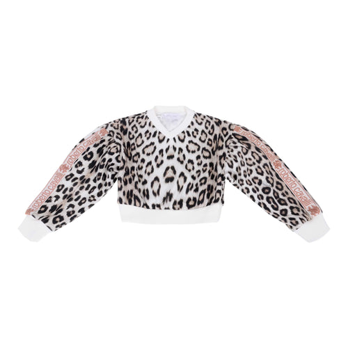 Leopard Print Cropped Sweat Top