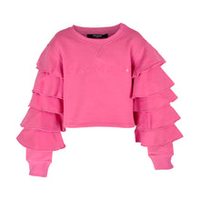 Load image into Gallery viewer, Pink Layered Sleeve Sweat Top