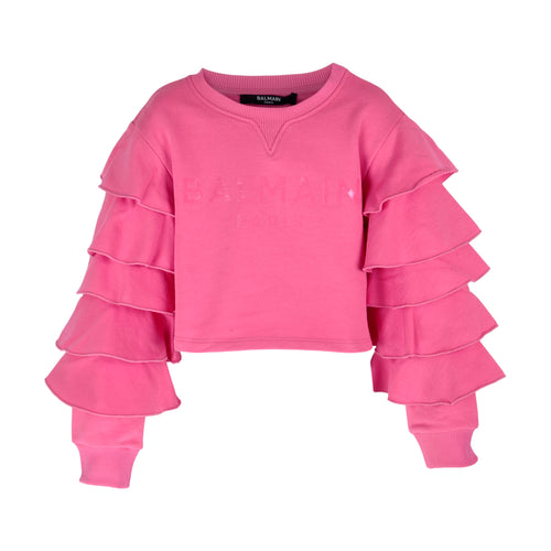 Pink Layered Sleeve Sweat Top