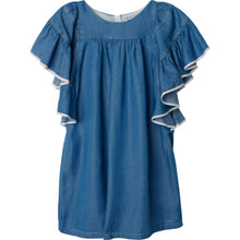 Load image into Gallery viewer, Blue Ruffle Sleeved Dress